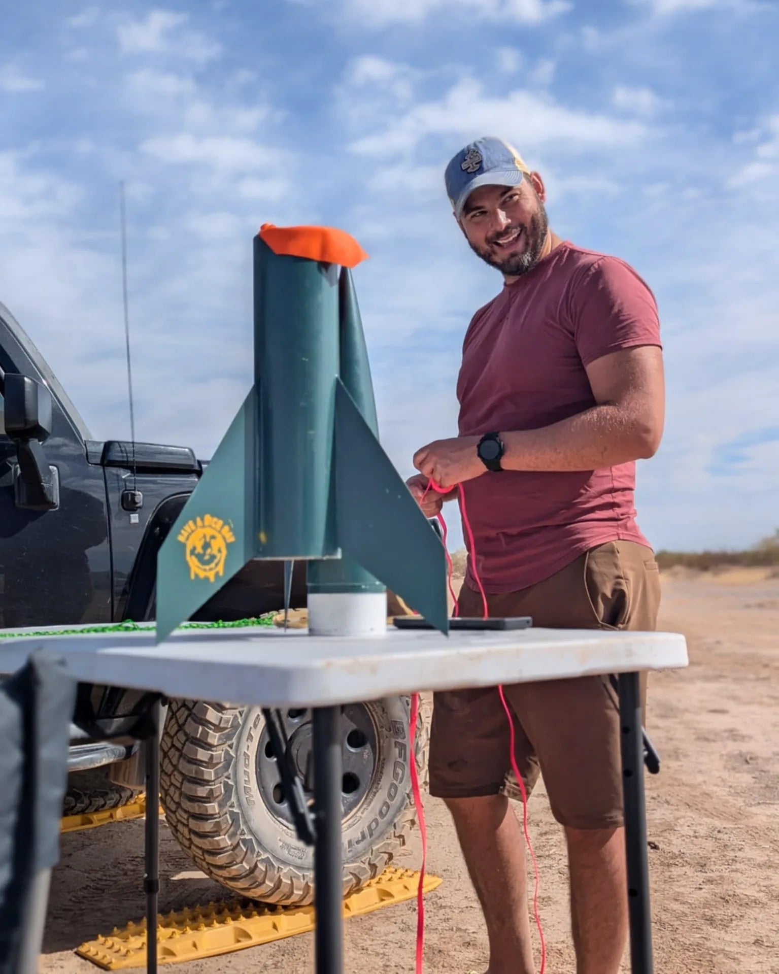Jared Ringenberg working on an outdoor hands-on project