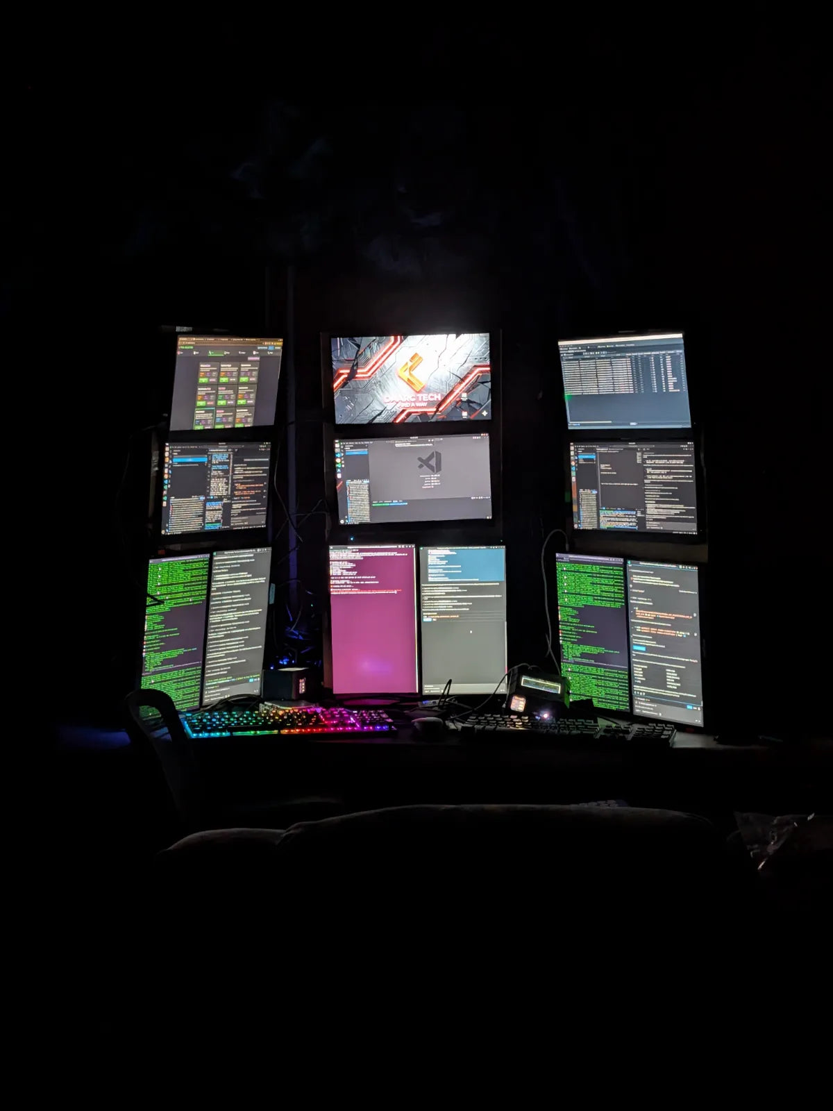Multi-monitor workstation used for Shield-399 software development