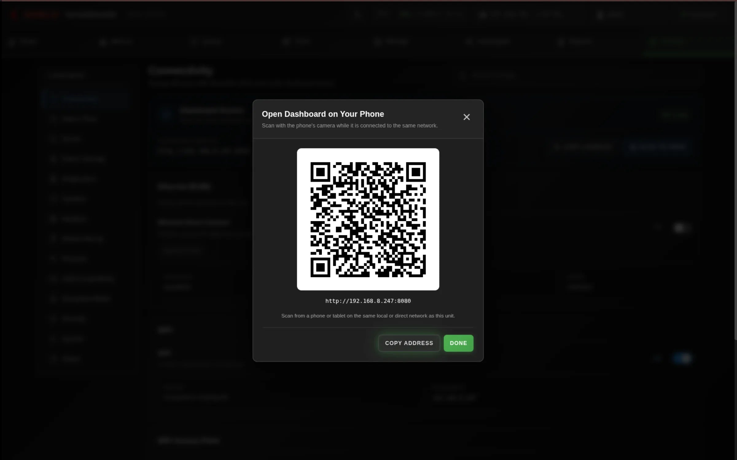 Shield-399 dashboard: Mobile dashboard access