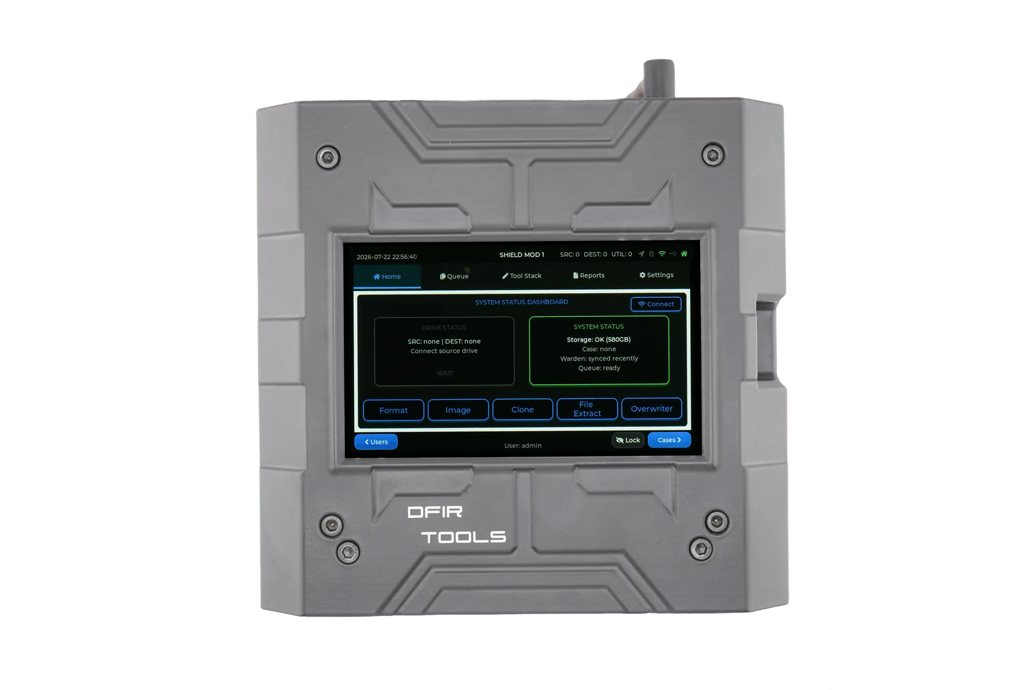 Shield-399 touchscreen showing the Quick Select menu