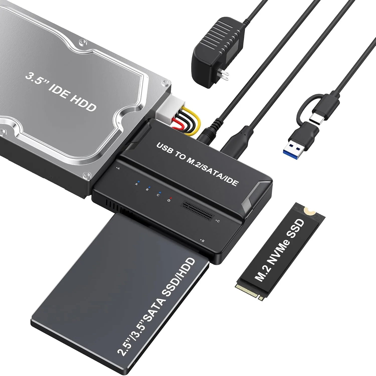 Unitek multi-drive M.2, SATA, and IDE adapter