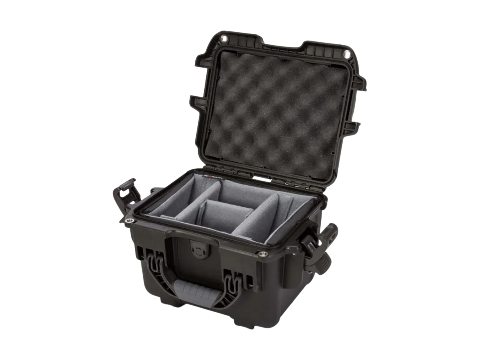 Open Nanuk 908 protective case with customizable divider