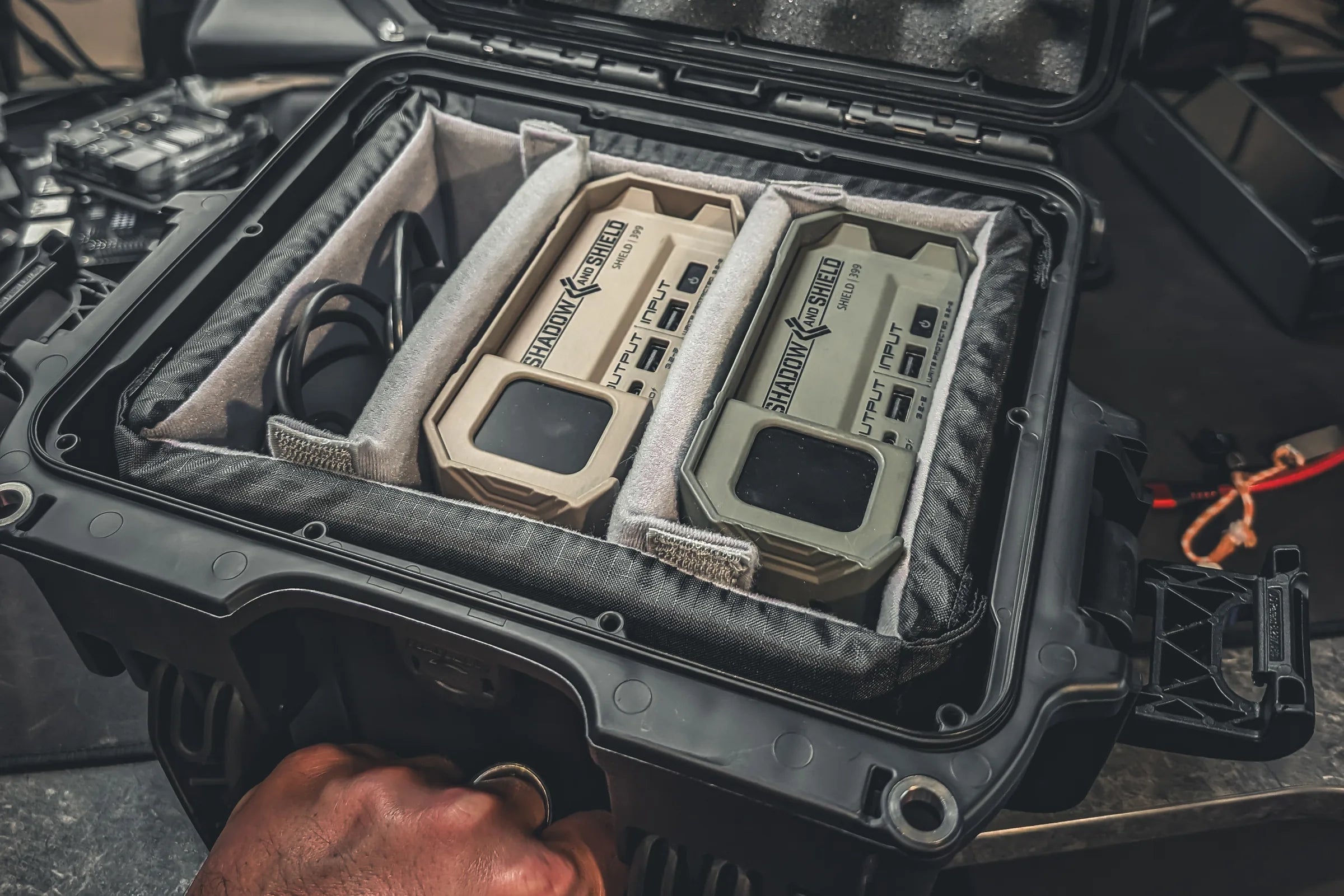 Two Shield-399 units secured in a Nanuk 908 protective case